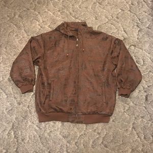 PWT Classic men’s brown money print jacket size 3XL faux suede unique